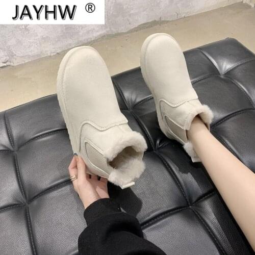 2020 Women Winter Snow Boots Warm Flat Plus Size Platform Lace Up Ladies Womens Shoes New Flock fur Suede Ankle Boots Female