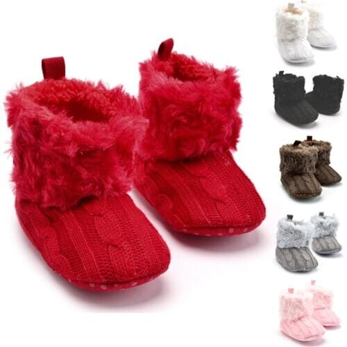 JOCESTYLE Newborn Baby Girls Winter Snow Boots Infant Solid Bowknot Shoes Prewalker Dropshipping