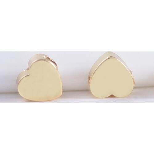 10 Pcs/set Double-sided 5mm Heart Small Hole Copper Beads Accessories Gold Love Heart-shaped Making Charms Bracelet DIY