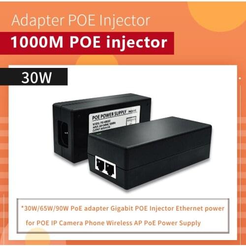 1000M POE Injector Power Over Ethernet Adapter Compliant to IEEE802.3AF 60 Watt