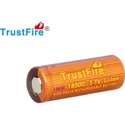 2pcs TrustFire 3.7V 1100mAh IMR 18500 Rechargeable Battery High Magnification Li-ion Lithium Battery for LED Flashlight Headlamp