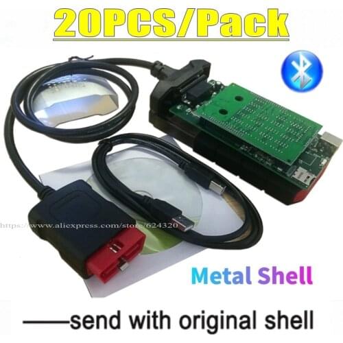20pcs/lot DHL Best Diagnostic Tool V8.0 PCB Board with bluetooth 2016.R0 with keygen VD DS150E CDP OBD2 Scanner tool with CASE