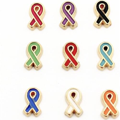 20Pcs/Lot Mixed Color Ribbon Floating Charms Hand-made DIY for Glass Lockets