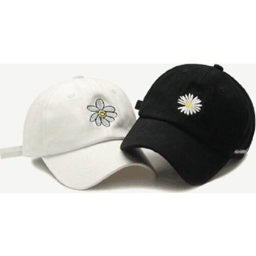 2019 new 100% cotton baseball cap daisy embroidery dad hat casual hip hop snapback hats women men Outdoor golf caps