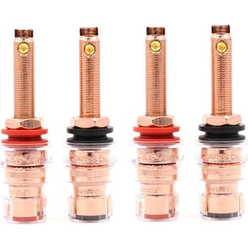 4pcs/Lot Hi-End Eutectic binding post Amplifier Speaker Terminal Red Coppper plated Binding Post