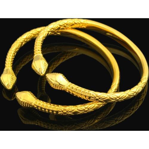 Adixyn 2pcs/lot Free Size Gold Nail Bracelet For Women Men Gold Color Bangle jewelry Ethiopian/USA/African Items