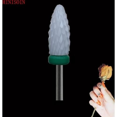 White -10PCS-Ceramic Nail Drill Bit - Flame Bit - (0041.060)