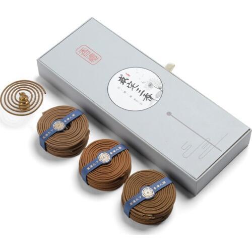 Tibetan Mixed Smell Coil Incense In Gift Box Sandalwood 60 Rings 4 Hours Scent for Home Buddhist Supplies Living Room Incenses