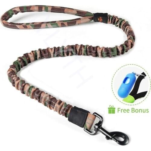 Dog Running Bungee Leash Hand-held Waistworn Adjustable Nylon Elastic Retractable Dog Leads for Running Jogging Walking
