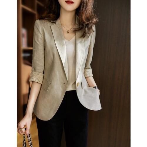Женские льняные пиджаки GRANBELLA China At AliExpress