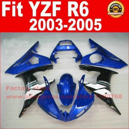 Hot ABS plastic motorcycle parts for YAMAHA R6 fairing kits 2003 2004 2005 blue YZF R6 03 04 05 fairings set