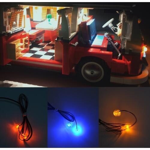 JOY MAGS LED Light Kit 1pcs 2 Serial 1x1Round Plate Light Accessory Color With White/Warm White/Yellow/Green/Red/Blue For Block