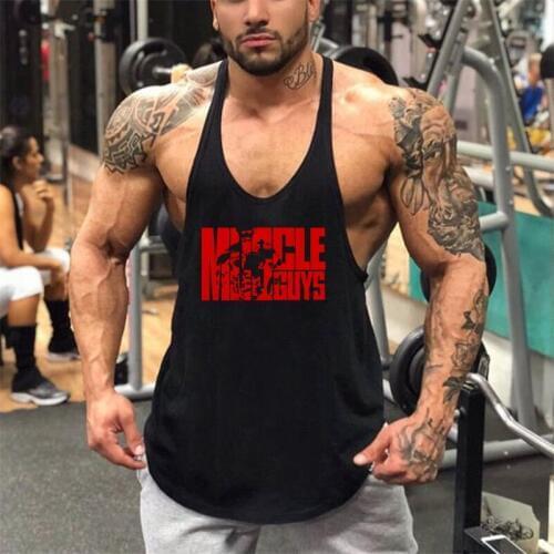 Muscle guys Brand Gyms Stringer Tank Top Men Cotton Y back Sportwear Vest Fitness Clothing Canotta Bodybuilding sleeveless shirt
