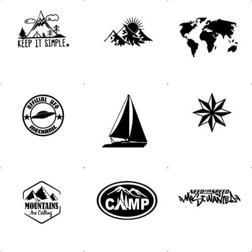 Cartoon Flowers Car Sticker Creative Car Door Handle Decals Dual Color Design Stickers Vinyls Decals