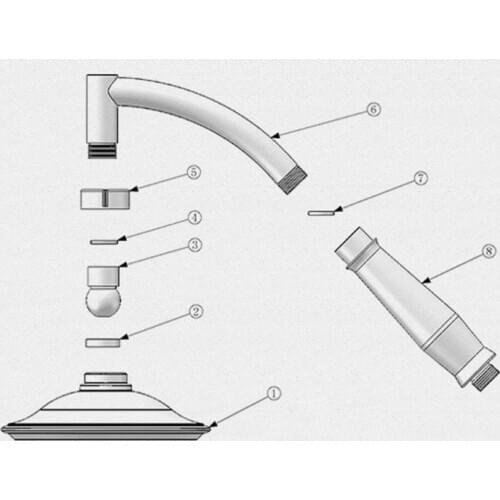 Shower Head Extension Arm Arch Design Hand Hold Adjustable Extender High Polished Sprinkle Parts For Bathroom
