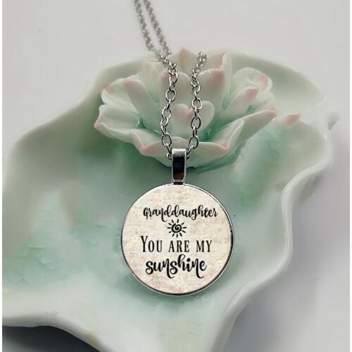 New2018 You Are My Sun Pendant, Inspiration Charm Necklace You Are My Only Sunshine, A Gift To My Granddaughter Letter Necklace