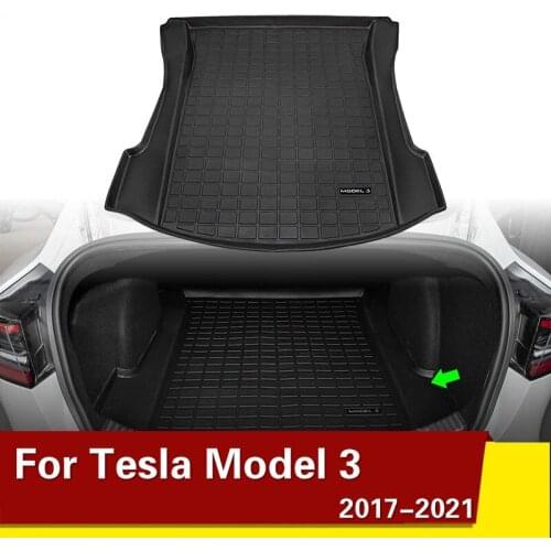 New TPE Car Rear Trunk Mat For Tesla Model 3 Waterproof Protective Pads Cargo Liner Trunk Tray Floor Mat Accessories 2017-2021
