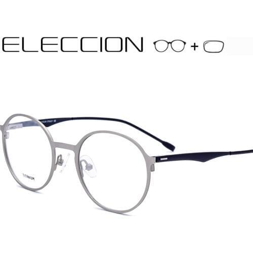 Titanium Alloy Prescription Glasses Men Women Optical Frame with Diopters Lenses Myopia Eye Glasses Round Screwless Eyewear