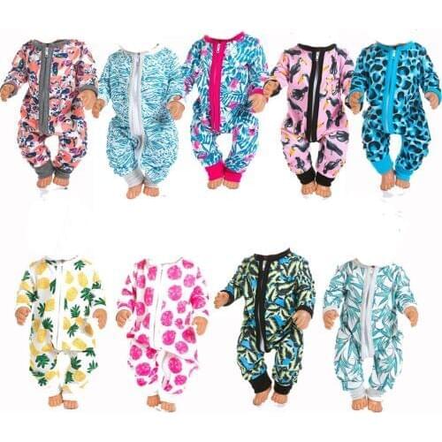 New born baby Doll clothes pajama set baby dolls jumpsuit for 18 inch doll clothes jumpsuit
