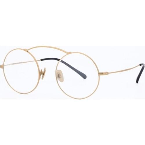 YOUTOP Round Lightweight Full Rim Big Bridge Mens Optical Pure Titanium Frames Eyewear Prescription Eyeglasses Frames 7701