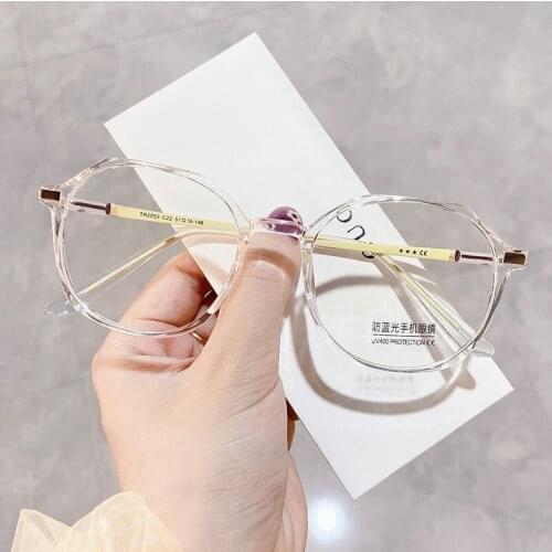 Glasses Frames Women Fashion Korean Version Of Polygonal Lrregular Transparent Anti-blue Light Flat Mirror Spectacle Frames