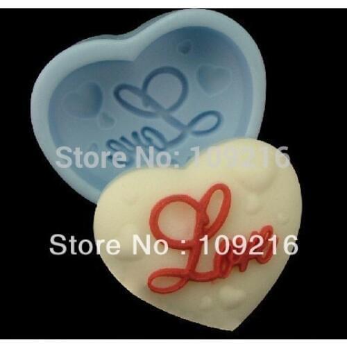 Wholesale!!! 1pcs LOVE (R0277) Silicone Handmade Soap Mold Crafts DIY Mold
