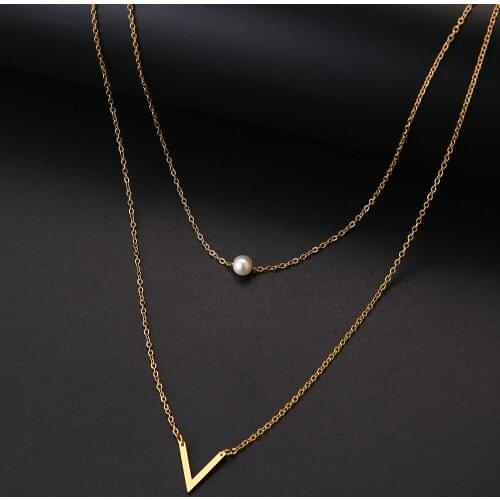 DOTIFI For Women Multi-layer Bead Chain Romantic Collar Necklaces Pearl Necklace Gold and Silver Color Fashion Jewelry