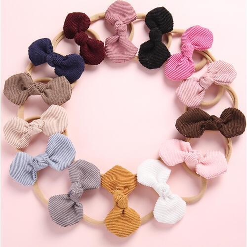 1pcs 2Colors Pink Headband for Girls Cotton Fabric Turban Bowknot Headband with Elastic Cloth Cute Hairband Accessories