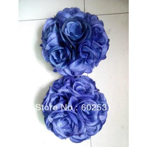 SPR 15cm wedding silk kissing ball meeting place decoration dark blue-plastic inner,celebration flower ball,party decoration