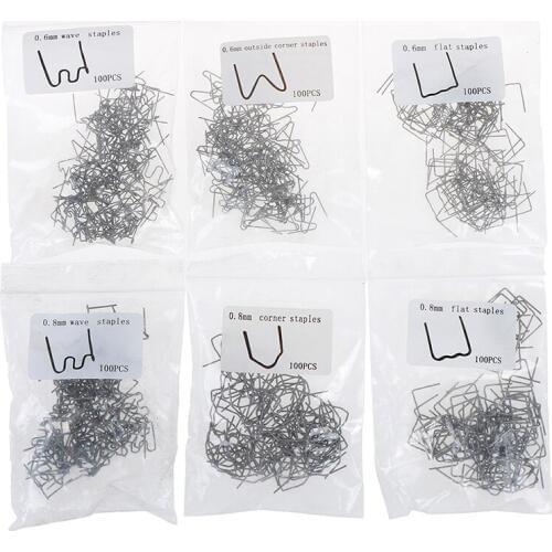 0.6mm-0.8mm Universal 100 Pcs/Set Precut Hot Wave Flat Staples For Plastic Stapler Repair Welder Repair Tool