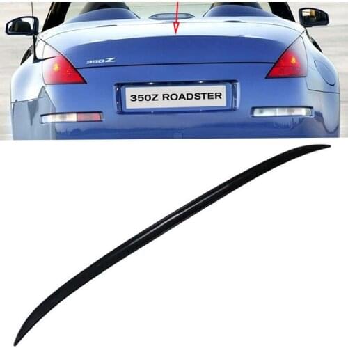 For Universal CAR Trunk Spoiler Wing NEW OLD Nissan 350Z PU Material Plastic Tail FIN Accessories Glossy Black Body Kit 2000-UP
