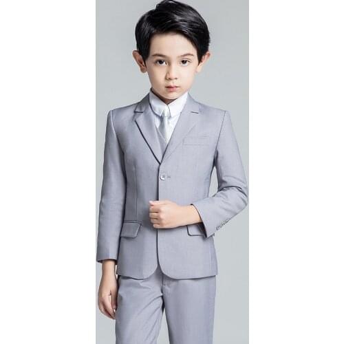 High Quality Boys Suits Wedding Flower Boy Dress Child Blazer Suit Slim Gentle Kid Suits Jacket Pant Vest Custom Made