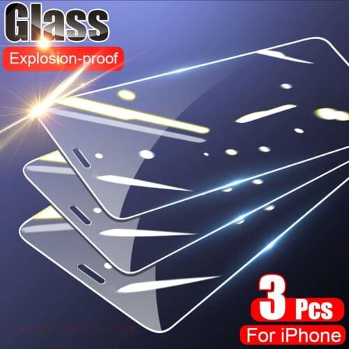 3Pcs 9H Tempered Glass For iPhone 12 Pro Max 12 Mini 12 Pro 11 Pro XS Max XR XS X 6 7 8 6S Plus 5 5s SE 2020 4 4s Screen Film