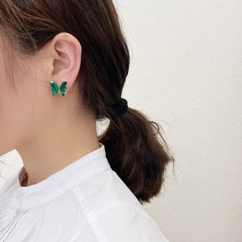 Valentines Day Transparent Crystal Bow Fashion Cute Lady Earrings Female Temperament Fake Cartilage Earrings Jewelry Piercing