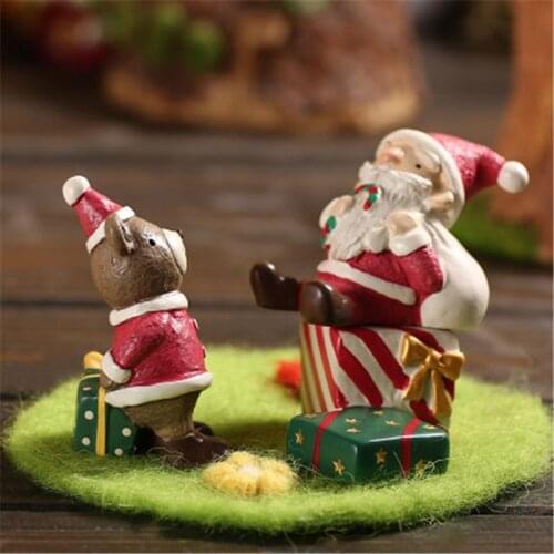 1Pc Aquarium Decoration Fish Tank Ornament Resin Christmas Decoration Crafts Snowman Deer Santa Claus Animal Figurine