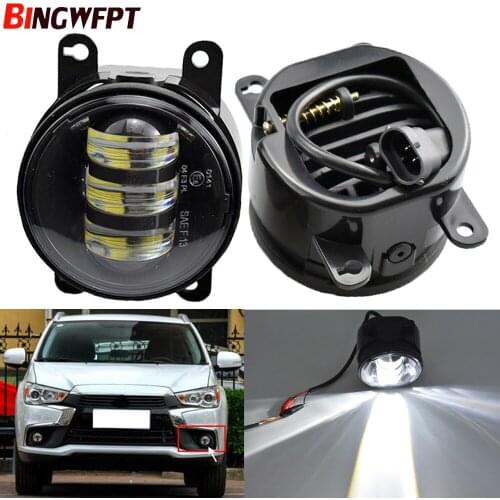 2pcs LED Fog Light Lamp Front Bumper Light For Mitsubishi Outlander Sport & RVR 2007-2018 / ASX 2014 8321A467 Aluminum & plastic