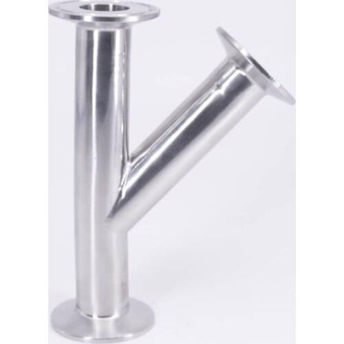 25mm 1" Pipe OD 1.5" Tri Clamp Oblique Y Shaped 3 Way SUS 304 Stainless Sanitary Fitting Spliter Homebrew Beer Wine