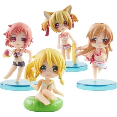 4 styles 7cm Anime Sword Art Online figure SAO Asuna Niitengo Swimwear Bikinivision PVC Action Figure Model Toy Gift Brinquedos