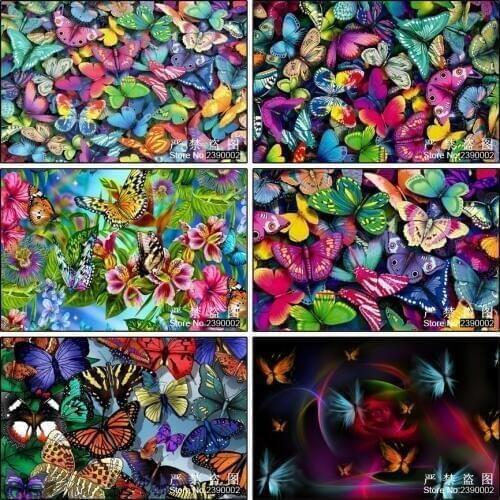 5D Diy Diamond Painting Animal Diamond Mosaic Embroidery Square Craft Cross Stitch Needlework Butterfly Wall Sticker Home Decor