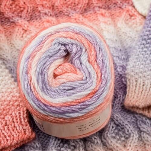 6pcs 100g/ball Section dyed and gradual coarse wool group manual DIY crochet knitting baby sweater scarf material bag