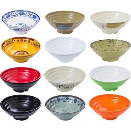 7.5 inch Spicy Hot Bowl Melamine Tableware Plastic Bowl Japanese Style Glossy Noodles Bowl (Without Spoon)
