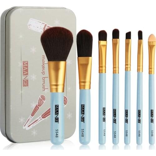 7PCS Eyeshadow Blush Foundation Concealer Brush Professional Makeup Kits With Cosmetic Storage Box Make Up Beauty Tool Set