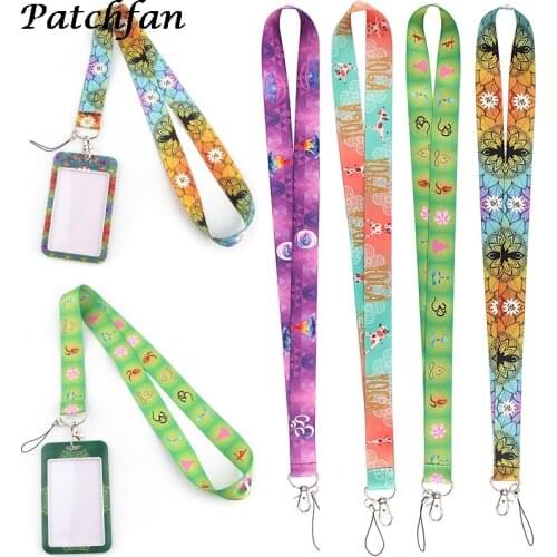 AD157 Patchfan Cartoon Yoga Lanyard for Key Phone USB Key Keychain Name Tag Badge Holders Lanyard Cartoon Bus Card Cover Case