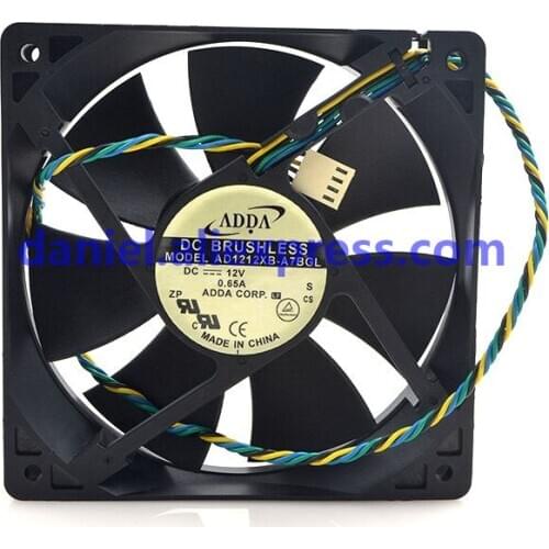 ADDA AD1212XB-A7BGL 12V 0.65A 12CM 12025 four-wire PWN temperature control fan