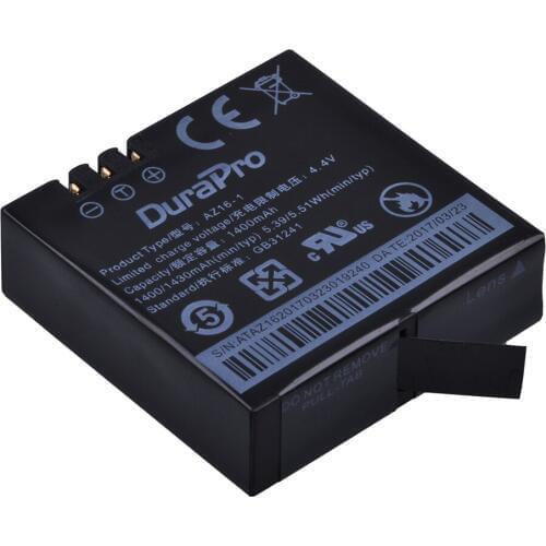 DuraPro 1400mAh AZ16-1 Rechargeable Lithium ion Battery for XiaoMi YI 4K Action Cameras
