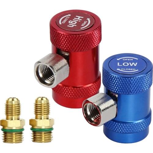 Car Automobile R1234yf Quick Couplers with 1/4" Male Port for A/C Refrigerants Manifold Gauge Set
