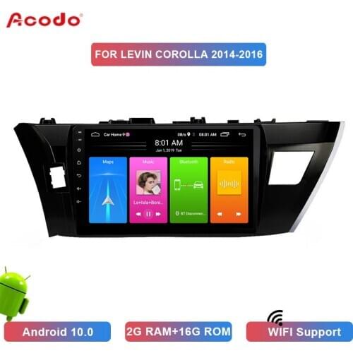 ACODO 2+16G Android 10.0 Car Radio Multimedia Player For Toyota LEVIN COROLLA 2014-2016 Navigation GPS 2 din
