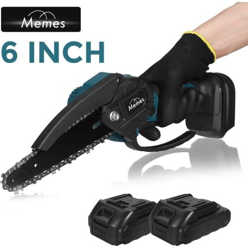 6 Inch Cordless Electric Chain Saw Wood Cutter Rechargeable Pruning Chainsaws Garden Power Tools For Makita 18V Battery