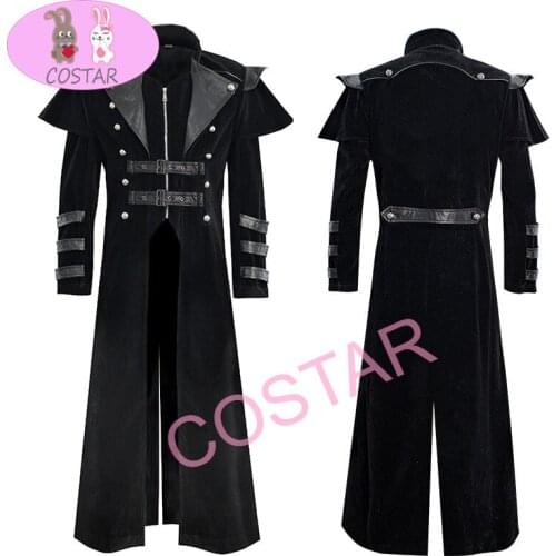COSTAR European American Halloween Medieval Resumption Palace Banquet Dress Zipper Split Long Windbreaker Performance Costume