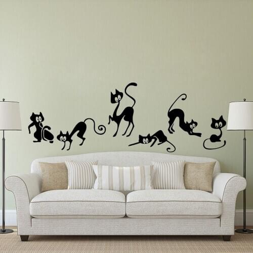 Home Living Funny Cute Cat Wall Decal Girls Room Sticker Room Decoration Removable A003268